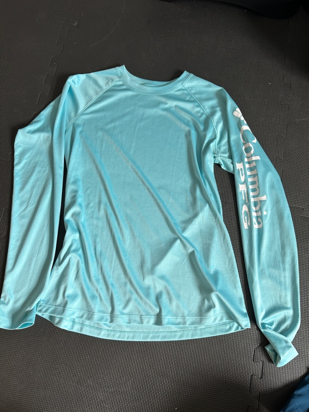 Columbia PFG Long Sleeve Performance Shirt - Aqua Blue